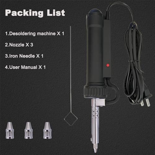 Electric Solder Sucker Vacuum,Automatic Desoldering Pump,Black Desoldering Tool For One-Handed Use And Reliable Suction,Designed for extended use Tin Removal Work Ac110v 30w Desoldering Gun