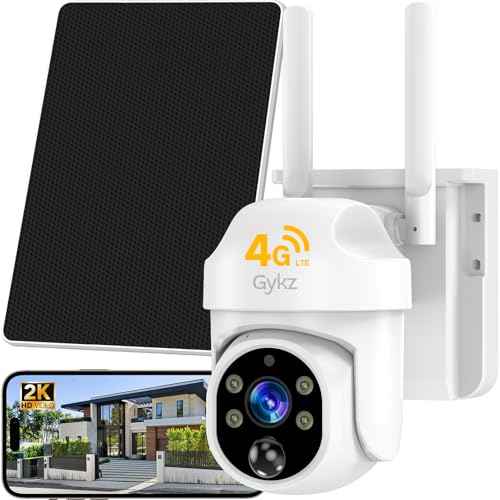 4G LTE Cellular Solar Security Camera Wireless Outdoor, 4G LTE Cellular Security Camera Includes SIM Card, Solar Powered Cellular Camera with PIR Motion Detection & Color Night Vision & Two-Way Audio