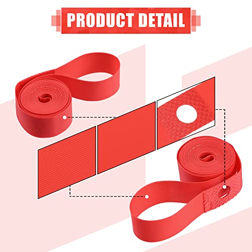 700C Bike Rim Tape - Red PVC Inner Tube Protection Strip Pair