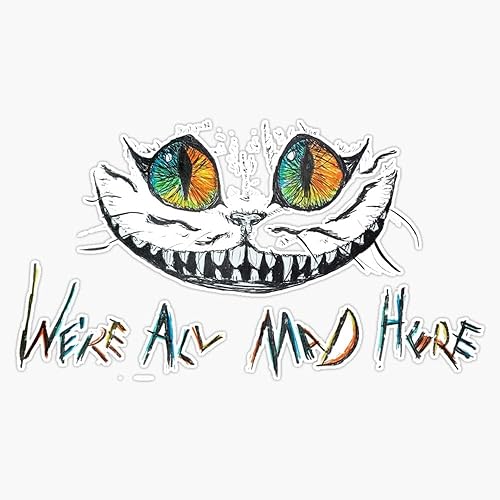 Grinning Cheshire Cat Vinyl Sticker - Waterproof Decal, 5"