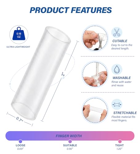 Silicone Finger Cots - 10PCS Clear Finger Protectors for Pain Relief, Medium