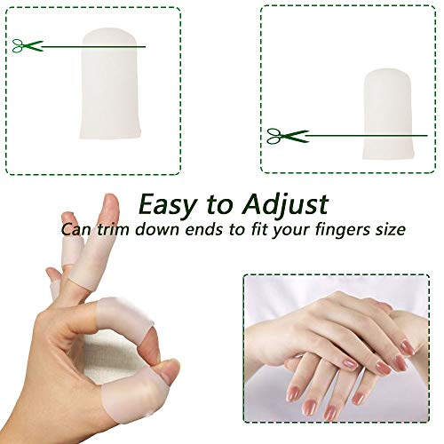 Gel Finger Protectors - Silicone Fingertips for Pain Relief - Medium (Pack of 10)