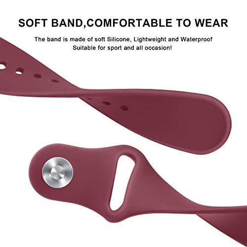 Soft Silicone Bands for Amazfit Bip 3 Pro & GTR - 3 Pack (Wine Red, Sand Pink, Grey)