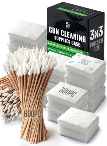 900pcs Gun Cleaning Supplies - 300 Patches & 600 Swabs, Large