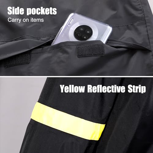 EI Sonador Classic Long Raincoat for Men Waterproof Hooded Rain Jacket Black XL