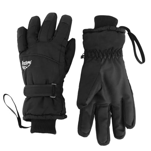 Men's Windproof Fleece Lined Ski Gloves - Black for Man