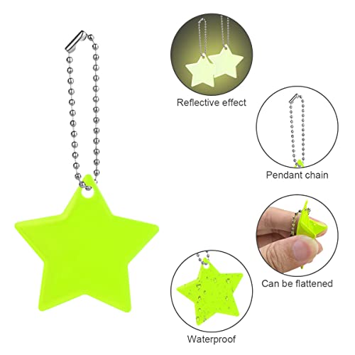 Safety Reflector Pendant - 16pcs Waterproof Star Design for Bags & Bicycles