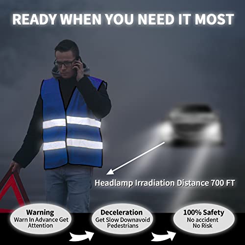 Safety Vest, Reflective High Visibility Construction Vest for Men, Work, Cycling, Runner, Surveyor, Volunteer, Road