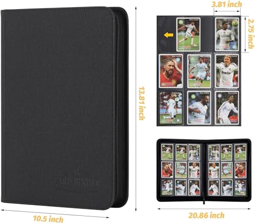 Premium 9 Pocket Trading Card Binder with Zip Closure - Holds 540 Cards
