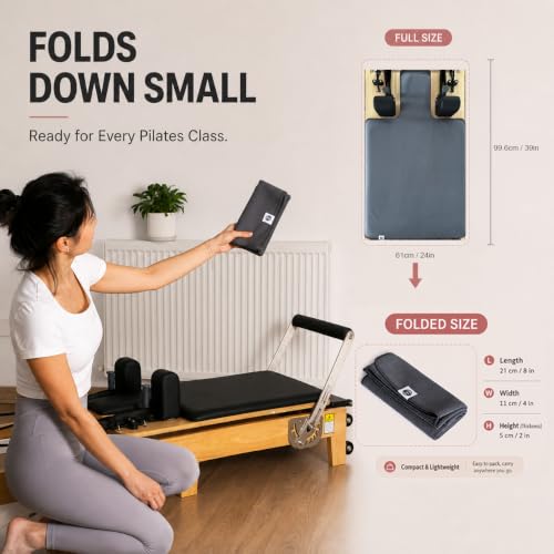 Pilates Grip Towel - Lightweight Quick Dry Microfiber - Stone Gray