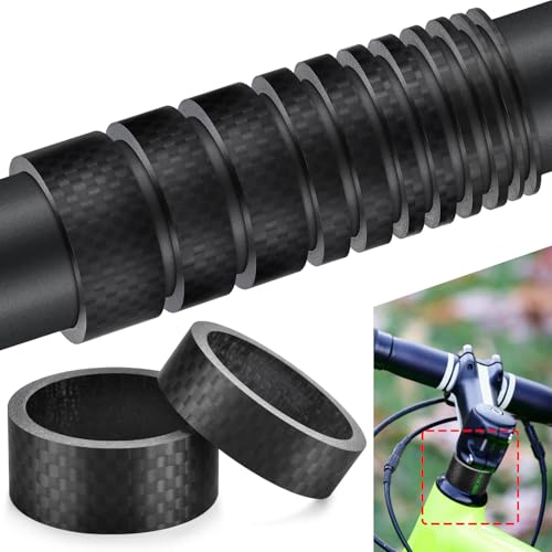 11PCS Carbon Fiber Headset Spacers for 1-1/8 Inch Stems - Matte Finish