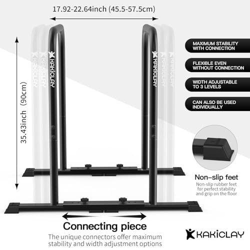 Premium Adjustable Dip Bars - Ultra-Stable Design for Core Training