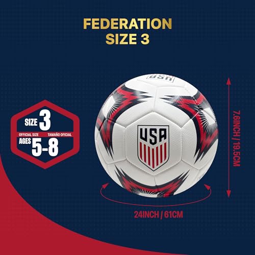 US Soccer Federation Soccer Ball - USMNT White - Size 3