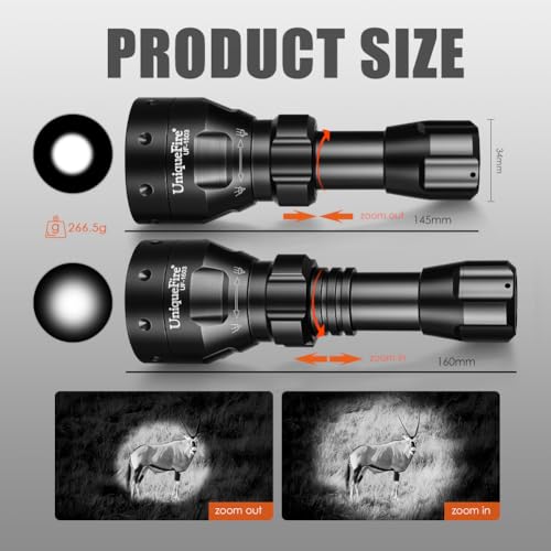 850nm IR Illuminator Flashlight with 50MM Zoom Lens for Night Vision, Waterproof, 3 Modes