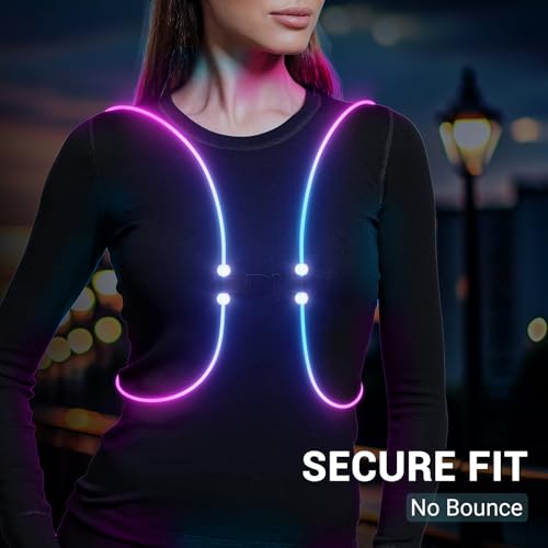 Reflective Running Vest with RGB Lights | 360° Visibility | Lightweight & Waterproof
