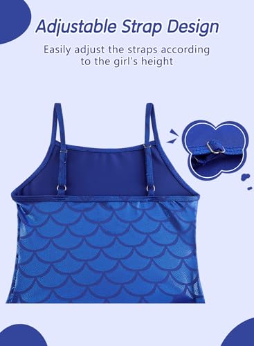 Tutu Skirted Leotard for Girls - Sapphire Blue, 9-10 Years