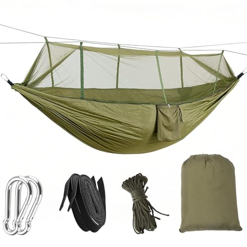 Wind Tour Green Camping Hammock with Mosquito Net Tent – Portable Outdoor Hammock