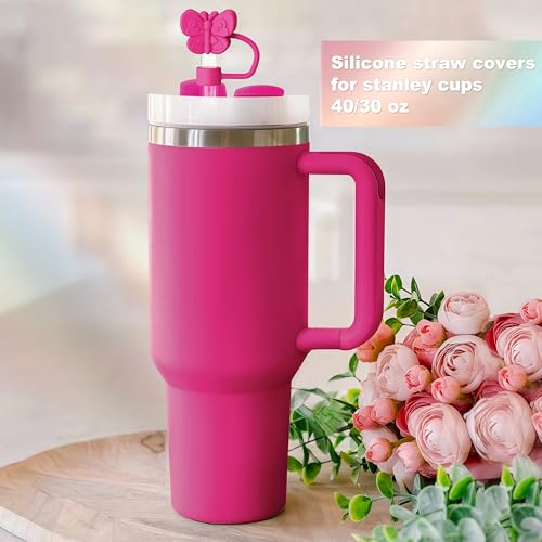 6-Piece Silicone Butterfly Straw Topper Set for 10mm Tumbler Straws