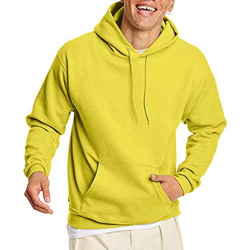 X-Large Yellow Hanes EcoSmart Fleece Hoodie for Men & Women