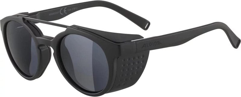 ALPINA GLACE, mirrored, urban lifestyle sunglasses for adults, all black matte, one size