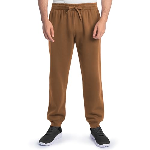 Fruit of The Loom Eversoft Fleece Joggers with Pockets - Small / Golden Pecan