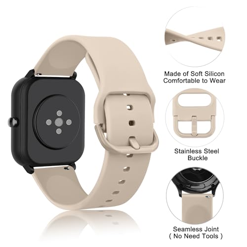 20mm Silicone Bands for Garmin Venu SQ - Smoke Violet, Milk Tea, Starlight