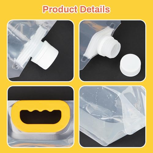 Omoojee 4-Pack Collapsible Water Containers 1.3Gallon Portable Water Bags for Camping & Emergency