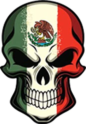 Mexican Skull Icon Vinyl Decal Sticker - 4" Tall