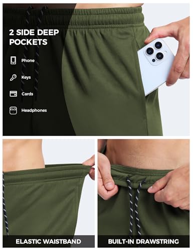 Men's 7-Inch Athletic Running Shorts - Lightweight, Quick Dry with Pockets