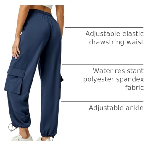 Women's Lightweight Water Resistant Cargo Pants with Drawstring