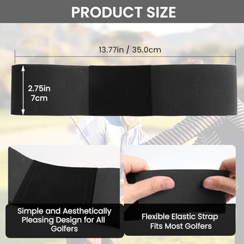 Golf Swing Training Aid Connector Band - Arm Sync & Posture - Black, 1 Pack