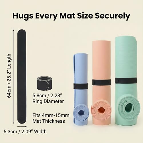 Yoga Mat Carrier Strap - Adjustable Sling for Large Mats, 2pcs Slap Band Black