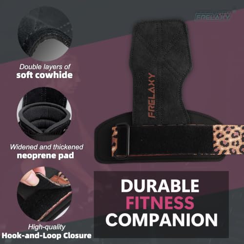 Weight Lifting Wrist Straps - Ergonomic Support, Black/Leopard