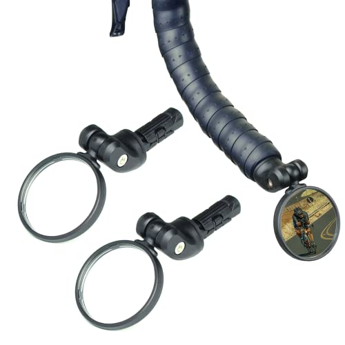 Bike Mirrors,Bike Bar End Mirror, HD Glass Convex Lens Bicycle Rearview Mirror, Safe Cycling Rearview Mirror, Easy to Install