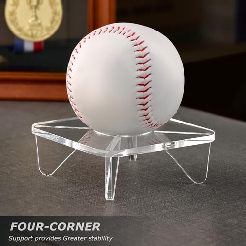 Acrylic Ball Display Stand - 3.94"x3.94"x1.4" for Football, Basketball, Baseball, Soccer
