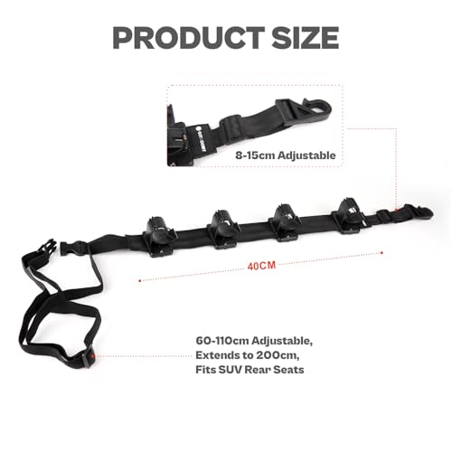 4-Rod Car Fishing Rod Rack Holder for SUV, Truck & Car Seatback Storage
