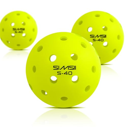 S-40 Outdoor Pickleball Balls - USAPA Approved, Neon Green - 3 Count