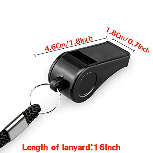 Loud Pea Whistles with Lanyards - 2 Pack for Sports, Training & Emergency