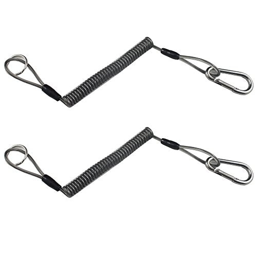 Stainless Steel Fishing Pliers with Retractable Lanyard - 2 Pack