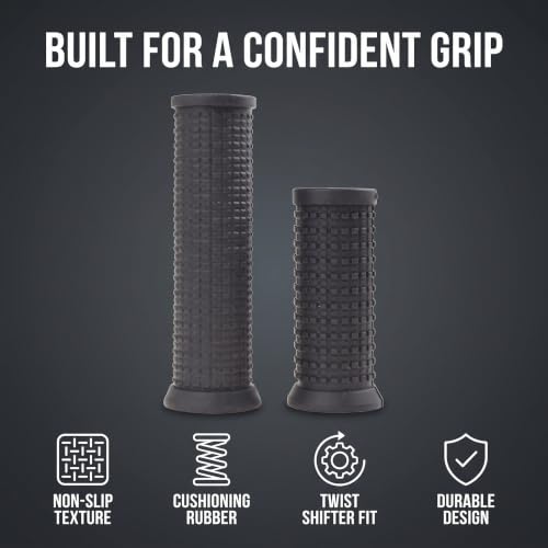 Bicycle Handlebar Grips Set - Long & Short Anti-Slip TPR Rubber