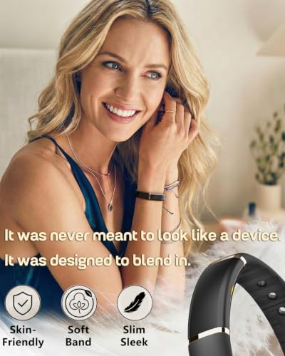 Screenless Fitness Tracker - 24/7 Heart Rate & Sleep Monitor - Black