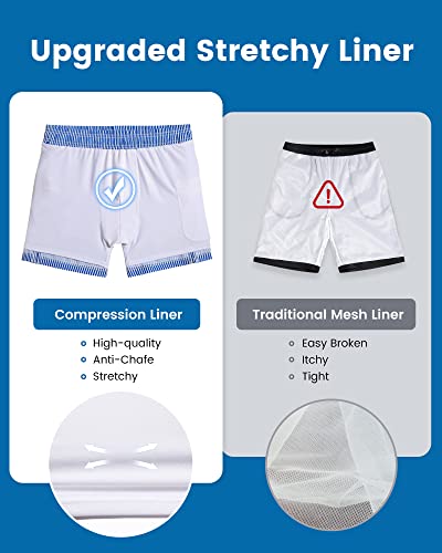 Men's Swim Trunks with Compression Liner, 5 Inch Quick Dry