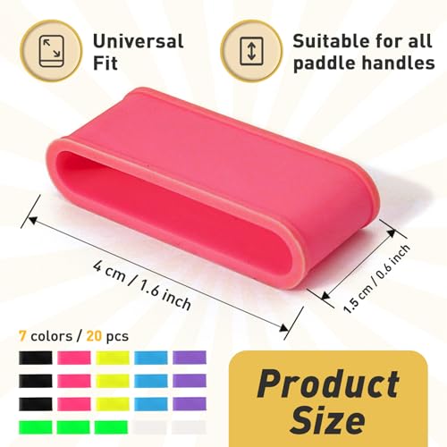 20 Pack Pickleball Paddle Grip Bands - Silicone Racket Tapes