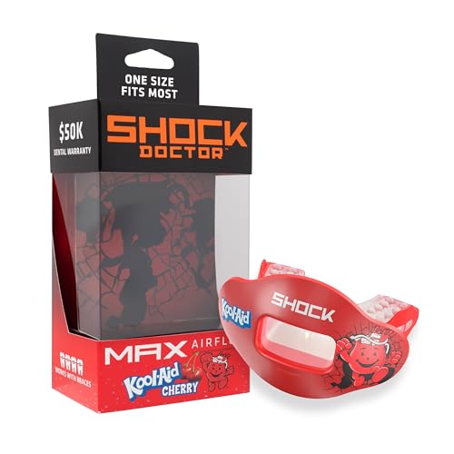 Max Air Flow Mouth Guard for Football, Hockey, Lacrosse - Full Protection with Lip Guard, Compatible with Braces