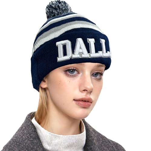 Stylish Winter Cuffed Beanie Hat for Football Fans - Dc Blue