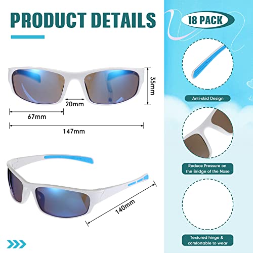 Sports Sunglasses - 18 Pairs Tactical Running Driving Shades - Classic Color