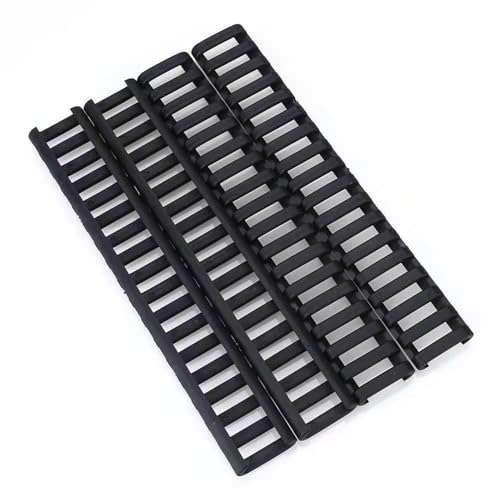 Picatinny Rail Covers - 4 Packs Rubber Grip - Black
