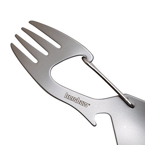 Multi-Tool Spork with Carabiner & Bottle Opener - Silver