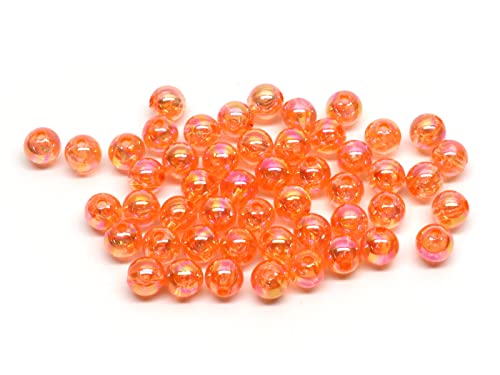 Holographic Fishing Beads for Rigs & Lures - Orange, 6mm (50 Pack)