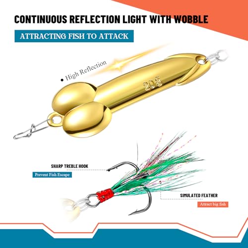 4 Pcs Fishing Lures Set - Gold & Silver, 15g & 21g - Fun Gift for Fish Lovers